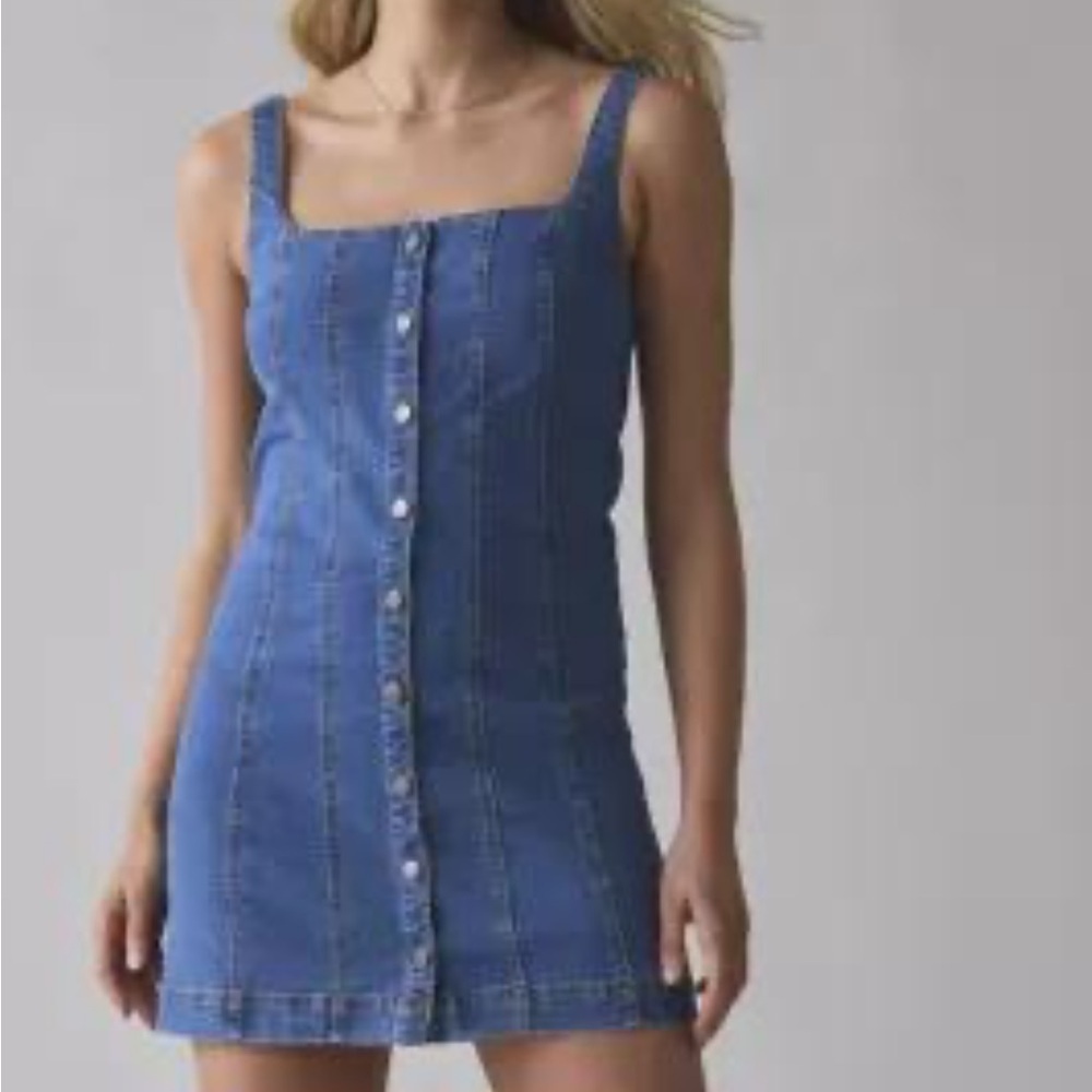 BDG by Urban Outfitters Denim Button Front Jumper Dress Size Small